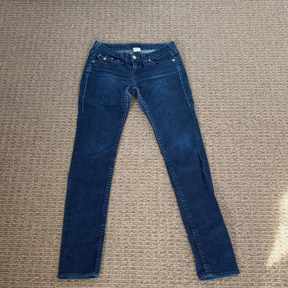⛔️ SOLD ⛔️True Religion Dark Blue Straight Leg Jeans